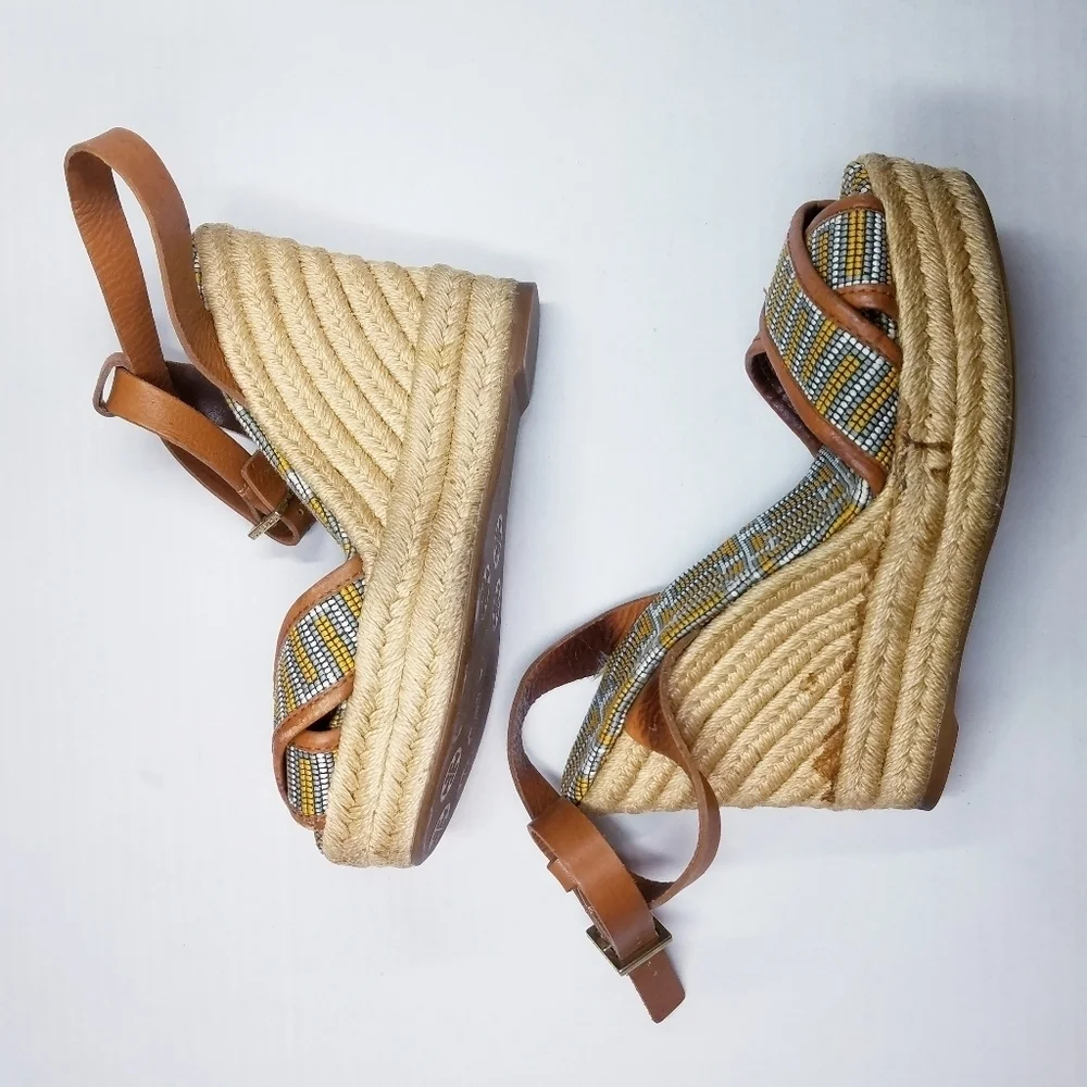 Tory Burch‎ | Florian Wedge Platform Sandals size 7